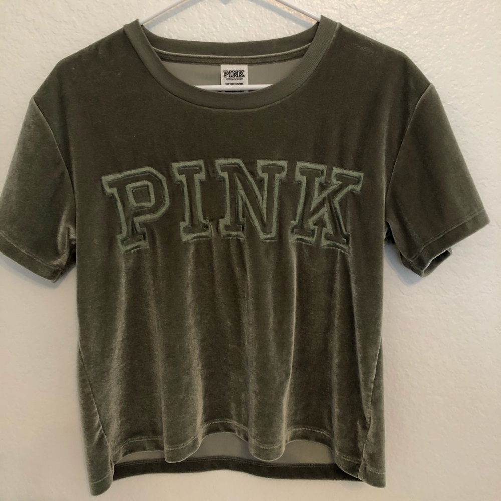 pink velvet crop top